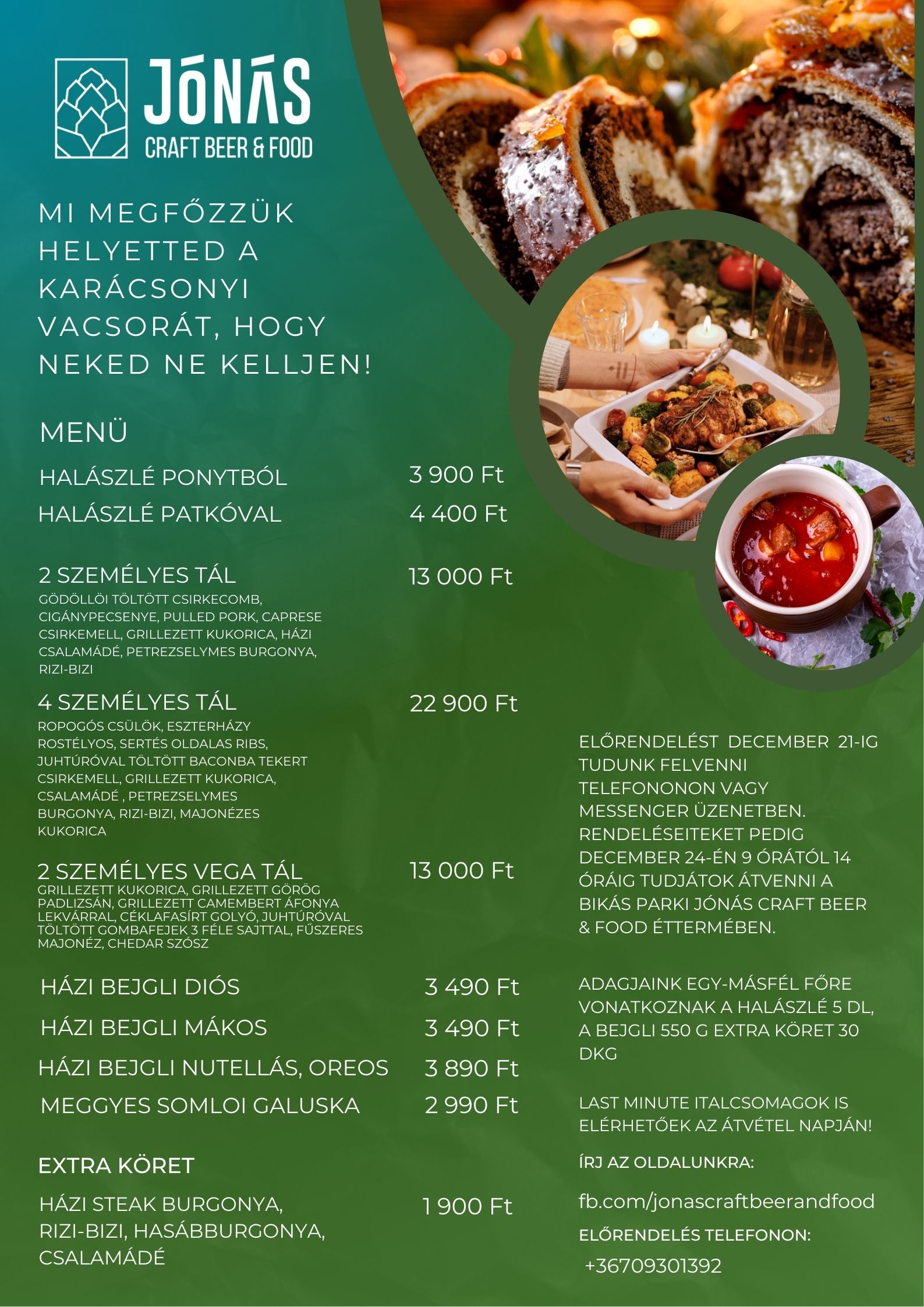 Karácsonyi menü a Jónásban
